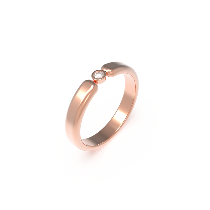 Leccornie Rose Gold Diamond Wedding Ring