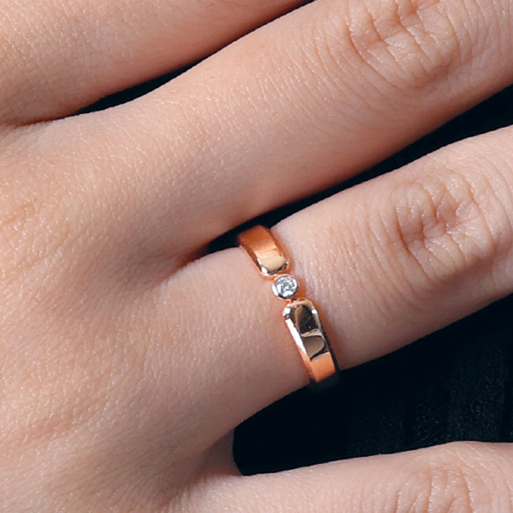 Leccornie Rose Gold Diamond Wedding Ring